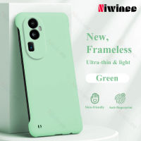 NIWINEE เคสสีชมพูไร้กรอบสำหรับ OPPO Reno 10 8 7 5 Pro + Plus 5G 8 8Z 7Z 6 2 2Z A98 A96 A78 A76 A58ค้นหา X5 Pro 5G 4G Z002-1ปลอกฮาร์ดพีซีกันกระแทกผิวฝาหลังแบบบางบางเฉียบ