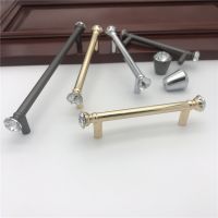 卐▨■ KK FING Luxury Diamond Crystal Handles Bright Gold Zinc Alloy Kitchen Cabinet Door Handles Drawer Pulls Knobs Furniture Hardware