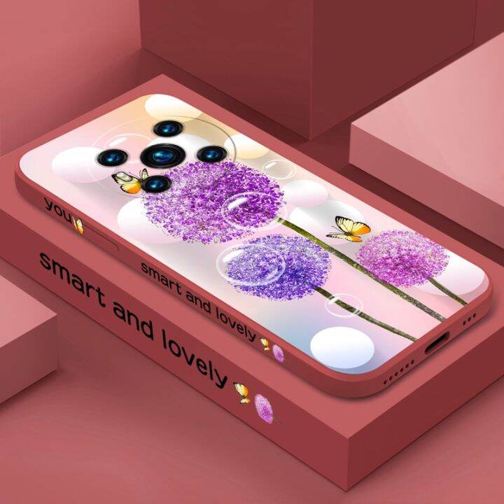 สายฟรี-honor-magic-4-pro-3-pro-ฝาครอบโทรศัพท์-dandelion-flower-อย่างมีสไตล์เคสซิลิโคนเหลวเคสกันกระแทก