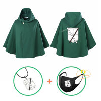 3 PCS Attack on Titan Training Corps Anime Cloak Kunren Heidan Necklace Shingeki No Kyojin Mikasa Ackerman Cosplay Costume Cape