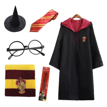 UK Harry Potter Gryffindor Ravenclaw Slytherin Robe Cloak Tie Costume Wand  Scarf