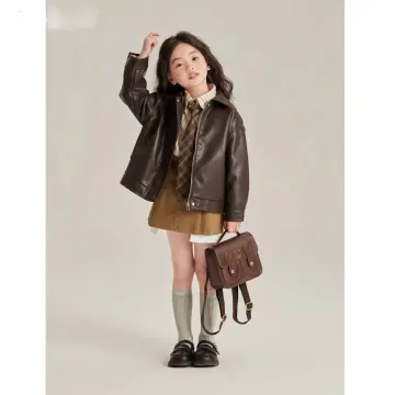 Baby girls hot sale leather jacket