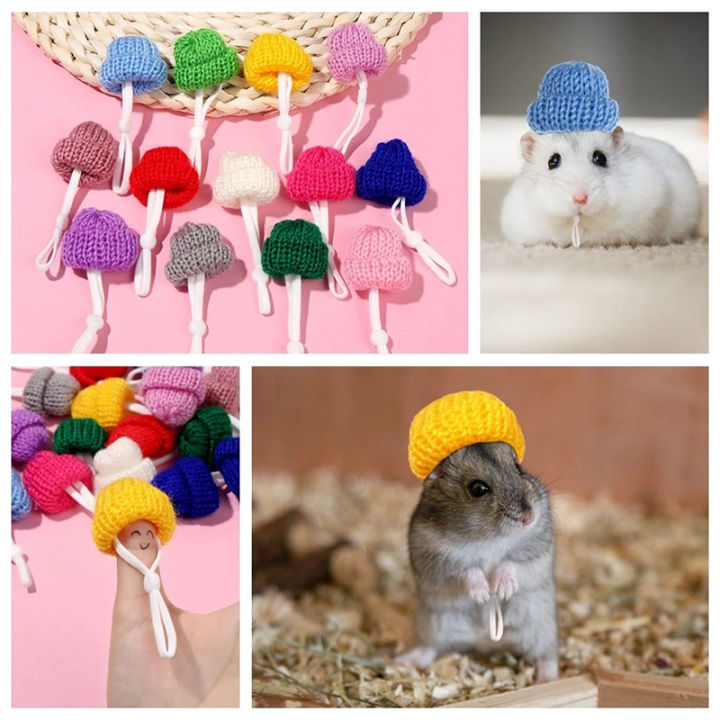 ruyifang-หมวกหนูแฮมสเตอร์-หมวกกินีหมูชุดสัตว์หมวกเฟอเร็ตกันหนาวสำหรับสัตว์เลี้ยง