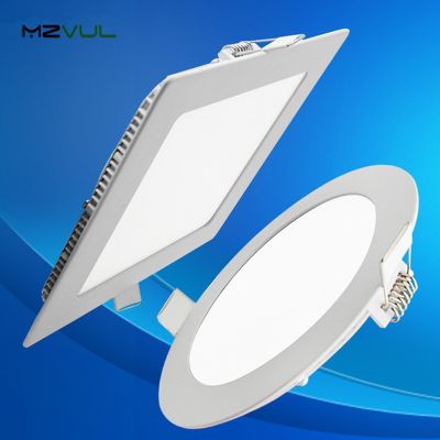 ❡ Ultra thin Design 3W 4W 6W 9W 12W 15W 18W LED Ceiling Recessed Grid Downlight / Slim Round And Square Flat Panel Light
