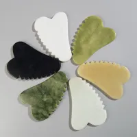 ✺✉ Jade Stone Gouache Scraper Sawtooth Gua Sha Massage Tools For Body Meridian Scraping Face Lifting Slimming Skin Detox Beauty SPA