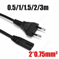 Black 2 Pin Prong EU to IEC C7 Extension Cable Laptop Power Supply Cord European Figure 8 AC Power Cable For XBOX PS4 LED Light