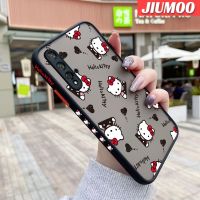 เคส JIUMOO สำหรับ Huawei Nova 5T Honor 20 Pro เคสการ์ตูนน่ารักลายเฮลโลคิตตี้บางขอบสี่เหลี่ยมด้านข้างดีไซน์ใหม่กันกระแทกมีน้ำค้างแข็งโปร่งใสแข็งเคสมือถือปลอกซิลิโคนคลุมทั้งหมดกล้องกันกระแทกเคสอ่อน