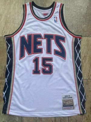 Ready Stock Top-Quality Mens No.15 Vince Carter Brooklyn Nets Mitchell Ness 2006-07 Hardwood Classics Swingman Jersey - White