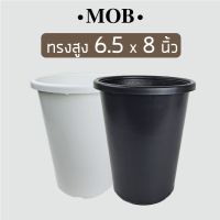 ✆ กระถางทรงสูง 8 x 7 นิ้ว กระถางตอ กระถางไม้กราฟ หนา ทรงกระบอก กลม ขนาดใหญ่