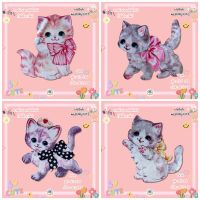 NEW ตัวติดตกแต่ง DIY ไม่มีกาว CAT COLLECTION ติดกระเป๋ากระจูด กระเป๋าสาน กระเป๋าผ้า