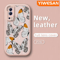 YIWESAN เคสสำหรับ VIVO Y72 5G Y52 5G Y75s 5G เคสรูปผีเสื้อเคสใส่โทรศัพท์หนังดีไซน์ใหม่นิ่มเคสมือถือกันกระแทกป้องกันการตกด้วยเคสป้องกันกล้องเลนส์คลุมทั้งหมด