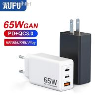 Hjghfhf AUFU 65W USB GaN Type C ที่ชาร์จไฟสำหรับแล็ปท็อป PPS 45W 25W PD3.0 QC3.0การชาร์จ IPhone14 13เครื่อง