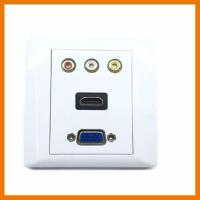 ?HOT SALE? หน้ากากเต้ารับติดผนัง รับสาย HDMI+VGA+RCA AV Full hd outlet WALL SOCKET ติดในผนัง (White) ##สายชาร์จ แท็บเล็ต สมาร์ทโฟน หูฟัง เคส ลำโพง Wireless Bluetooth คอมพิวเตอร์ โทรศัพท์ USB ปลั๊ก เมาท์ HDMI