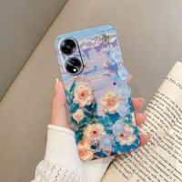 เคสโทรศัพท์ OPPO A18 A38 A58 2023ใหม่3D ลายดอกไม้กับสร้อยข้อมือปลอกอ่อนซิลิโคนเคส OPPO A18 เคสโทรศัพท์สวยปก