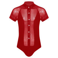 Mens Ballroom Latin Dance Leotard Tango Rumba Dancewear แขนสั้น Patchwork Rhinestones บอดี้สูท Party Performance เครื่องแต่งกาย