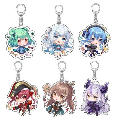 Anime Figures Cosplay Acrylic Keychain La+ Darknesss Hoshimachi Suisei Gawr Gura Nanashi Mumei Keyring Fans Gift Wholesale Key Chains