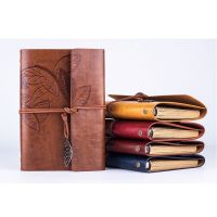 5inch 7inch(A7/A6) Loose-leaf Photo Album PU Leather Kraft Paper Maple leaves Cover Diary Notebook Vintage Cover Traveler Album  Photo Albums