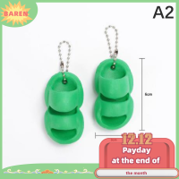 BAREN 1ชิ้น EVA Clog ตลกรองเท้ามินิหัวเข็มขัดสร้างสรรค์รองเท้าแตะปุ่ม DIY พวงกุญแจกระเป๋านักเรียนจี้อุปกรณ์ Sepatu Kebun