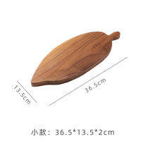 Japan Style Black Walnut Leaf Shape Storage Tray Restaurant Wooden Tableware Creative Household Eco Solid Wood Fruits Plate