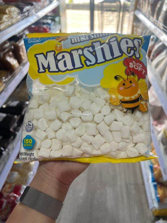 มาร์ชแมลโลว์-มาร์ชี่ส์-มาร์ชแมลโลว์คละสี-marshmallows-marshies-ทุกแบบ-150กรัม