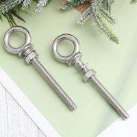 2Pcs Durable Stainless Steel Lifting Eye Bolts with Nuts Swing Eyebolts Ring Hook Bolt Screw Fasterners ( x 60 - 316)