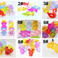 10 Transparent Acrylic Cute Cartoon Animal Pendants Various Charms Kids Craft Beads