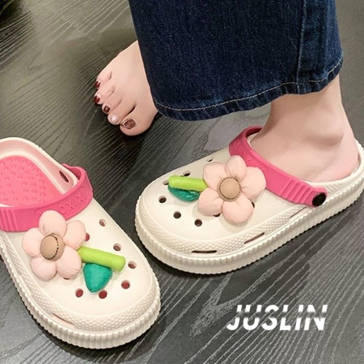 juslin-รองเท้าแตะผู้หญิง-รองเท้าหัวโต-อ่อนนุ่ม-สไตล์เกาหลีฮ-แฟชั่น-สะดวกสบาย-สุขภาพดี-apr2605