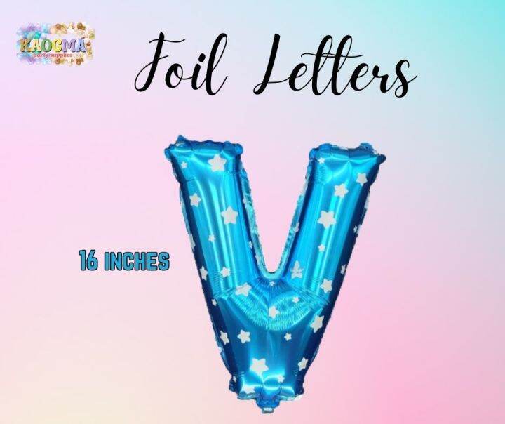 LETTER V FOIL BALLOON 16INCH BLUE | Lazada PH