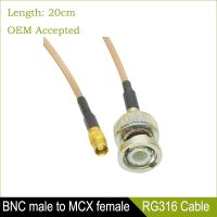 BNC Male to MCX Female Adapter RG316 Cable Jumper Pigtail 20cm