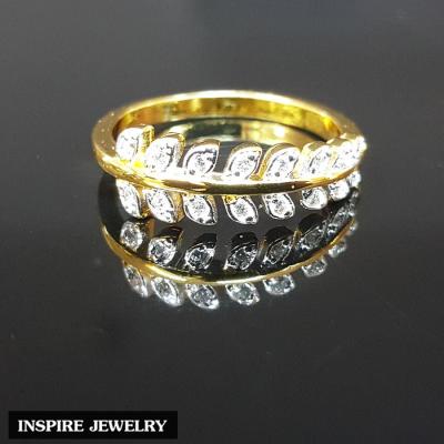 Inspire Jewelry ,แหวนช่อมะกอก เพชร ตัวเรือนหุ้มทองแท้ 24K สวยหรู