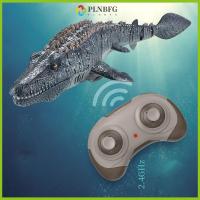 สระว่ายน้ำ PLNBFG มีไฟ Mosasaurus ของเล่นดำน้ำ RC เรือของเล่นห้องน้ำไดโนเสาร์แบบใช้รีโมตควบคุม