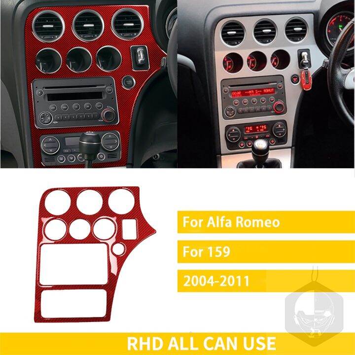 สำหรับ-alfa-romeo-159-2004-2005-2006-2007-2008-2009-2010-2011อุปกรณ์เสริมคาร์บอนไฟเบอร์ภายในรถ-central-แผงควบคุมสติกเกอร์