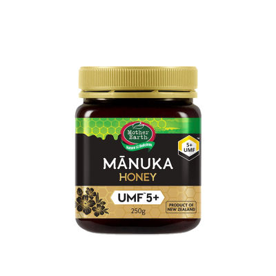 Mother Earth Manuka Honey UMF 5+ 250g มาเทอร์ เอิร์ท น้ำผึ้งมานูก้า ยูเอ็มเอฟ 5+ น้ำผึ้งมานูก้าแท้ 100% นำเข้าจากนิวซีแลนด์