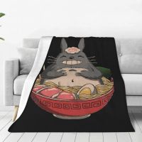 Kawaii Totoro Noodles Blanket Japanese Anime Miyazaki Hayao Plush Novelty Warm Throw Blankets for Coverlet Summer