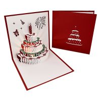 With Envelope Music Light Greeting 3 Layer Cake 3D Birthday Card Funny DIY Folded Kids Postcard Durable Gift Christmas