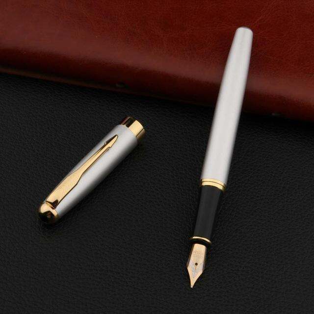 business-fountain-pen-gifts-metal-black-golden-student-fountain-pen-stationery-office-school-supplies-pens-writing-tools