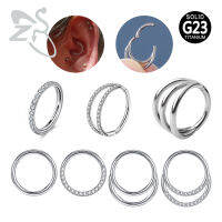 1 PC G23 16G ไทเทเนียมห่วงใส่จมูกส่วนพับ Septum Clicker Cubic ต่างหูห่วงเพทายแหวนลิปกระดูกอ่อนเกลียวต่างหู Daith Rook Tragus Piercing อัญมณีประดับร่างกายของขวัญ Unisex