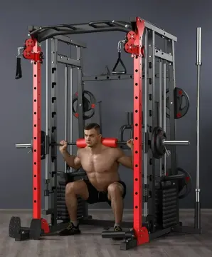 Smith Machine Cage System - Counterbalanced Exercise Rack for Weightlifting  and Bodybuilding