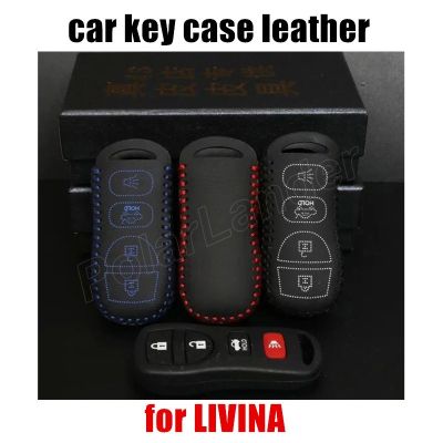 ☸▣♦ Only Red car key case Genuine quality leather sewing Hand car key cover fit for NISSAN SYLPHY XTRAIL QASHIQAI TIIDA LIVINA
