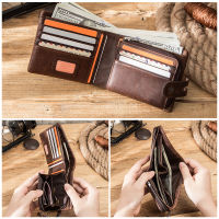 CONTACTS Casual Men Wallets Crazy Horse Leather Short Coin Purse Hasp Design Wallet Cow Leather Clutch Wallets Male Carteiras