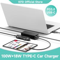 โน้ตบุ๊ก USB-C PD 30W 61W 87W 96W 100W รถ DC แบบอะแดปเตอร์ชาร์จไฟ Type-C ที่ชาร์จเร็วสำหรับ Macbook Pro/air 12 13นิ้ว