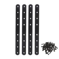 4Pack Flat Mending Plate for Wood Black Iron Flat Straight Brace Brackets Metal Repair Fixing Wood Brace Joining Plates 250x20mm