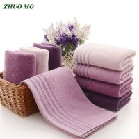 ZHUO MO Soft 100 cotton 1pc Face Towel For Adults Thick Bathroom Super Absorbent Towel 34x74cm Pink Purple Hand Towel