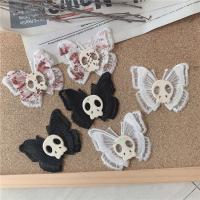 Dark retro punk goth girl hairpin Halloween skull hair trim side clip angel butterfly three-dimensional headdress