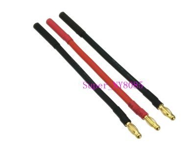 ◑℡ 3pcs/set 4mm Banana Bullet Male to Female 14AWG 10CM Wire for RC Battery