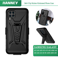 HANNEY สำหรับ Samsung Galaxy A13 A23 A54 A14 A04S A04 A53 A73 A72 A52 A52S A33 A32 A22 A12 4G 5G A03S A02S A02โทรศัพท์กรณีเข็มขัดคลิป Holster ปลอก Kickstand กันกระแทกทหาร Defender Dual Layer BJ-01