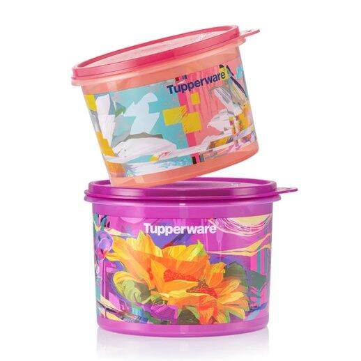 New Tupper ware Artville Eco Canister Set 1.7L (1) & 1.1L (1