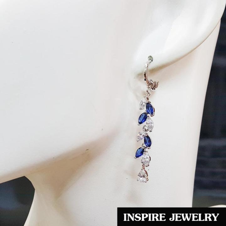 inspire-jewelry-ชุดเซ็ทสร้อยคอไพลินสร้อยข้อไมือ-พร้อมต่างหู-แฟชั้นอินเทรนชั้นนำ-งานจิวเวลลี่แบบร้านเพชร-งานเกรดพรีเมี่ยม-ดีไซด์ด้วยเพชรสวิส