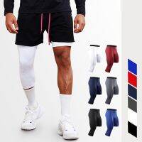 Single Leg Leggings Men Soccer Pants Jogging Tights Sports Training Jerseys Basketball Running Irregular Trousers Quick Drying