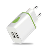 USB Wall Charger Power Adapter ศัพท์มือถือที่รองรับสำหรับ Samsung Xiaomi Dual Port 2A เอาต์พุต Travel Euus Plug